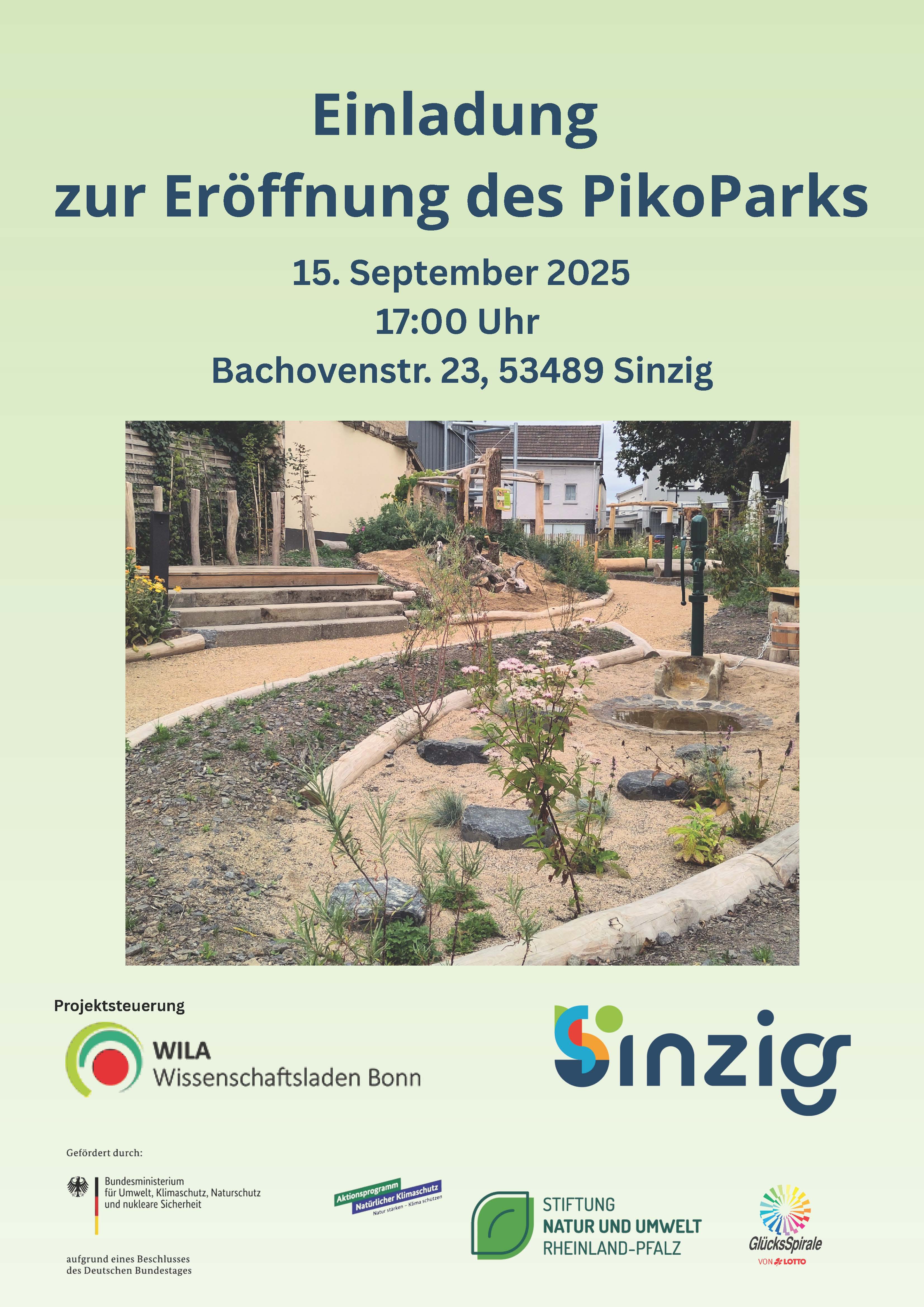 Flyer Einladung zur Eröffnung des PikoParks1